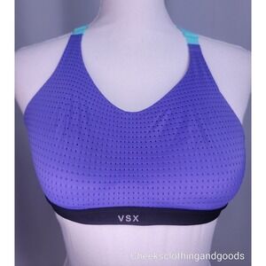 VSX 32B Purple/Teal Padded Sports Bra Wireless
